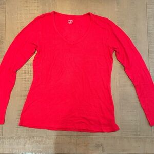 Muse Threads Women's Red V-Neck Bamboo Top